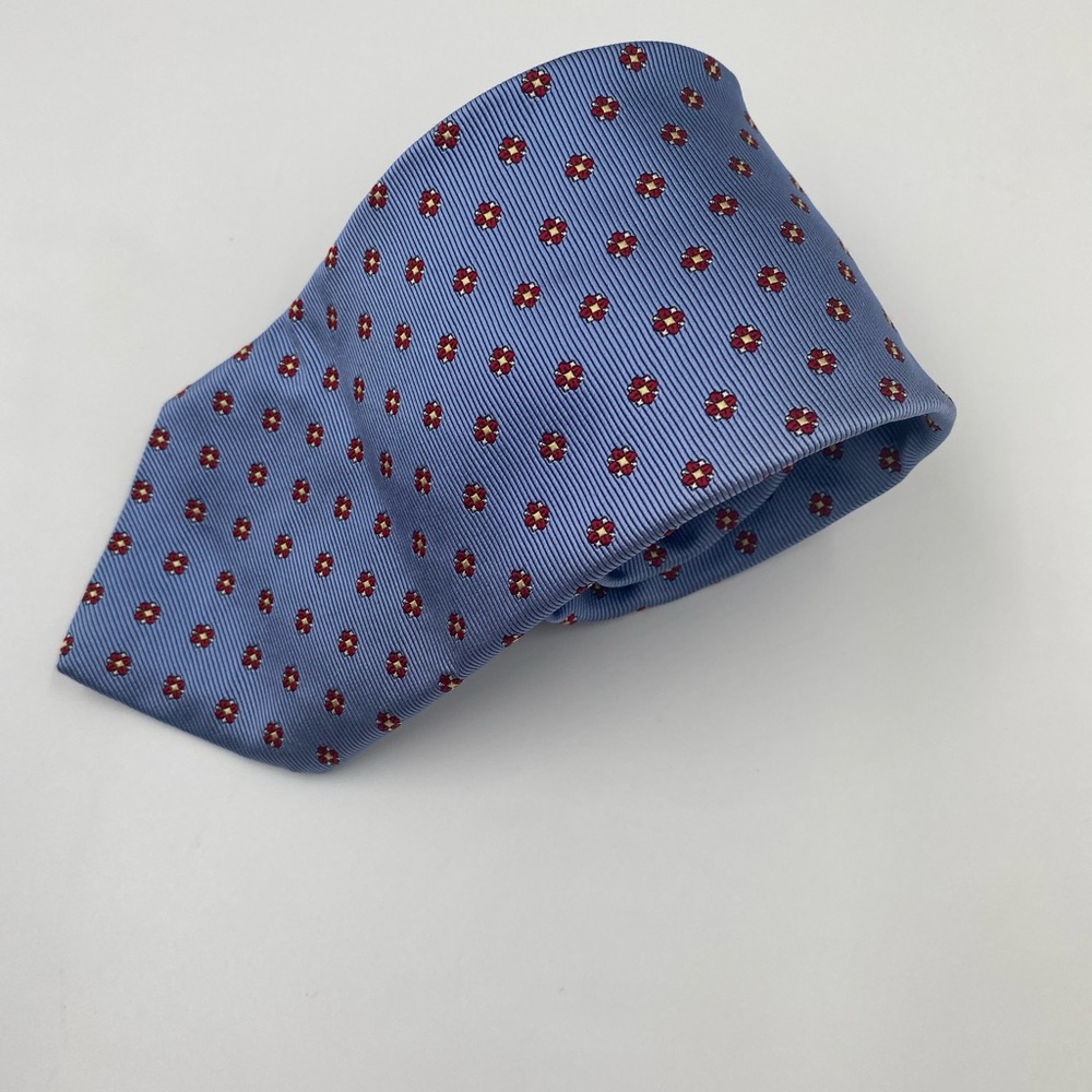 Brooks Brothers Silk Tie Blue Red Geometric Pattern